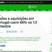 Fuses e aquisies em Portugal caem 68% no 1. semestre